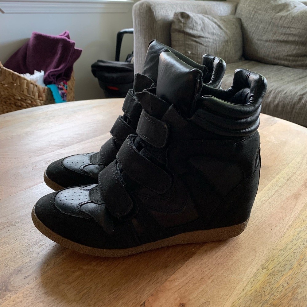 Xhilaration black wedge sneaker